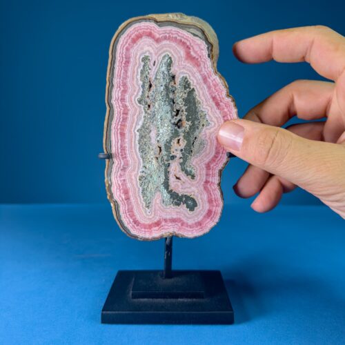 Rhodochrosite Slab on Custom Stand (14.6cm | 305g)